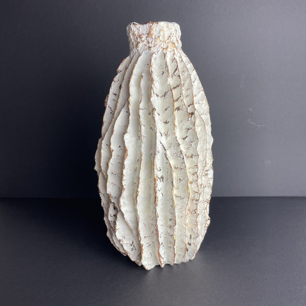 Keramik Vase White/Gold